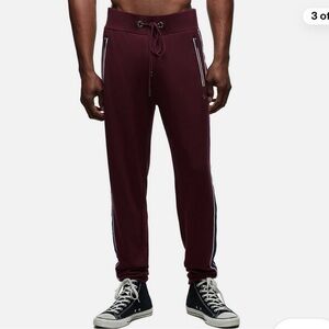 True Religion Contrast Stripe Lounge Pants Purple Maroon